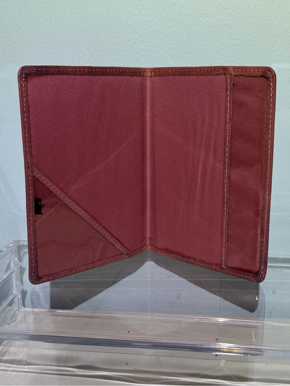 Mauve Pink Genuine Leather Passport Holder with Gold Embossing - Picture 2 of 5